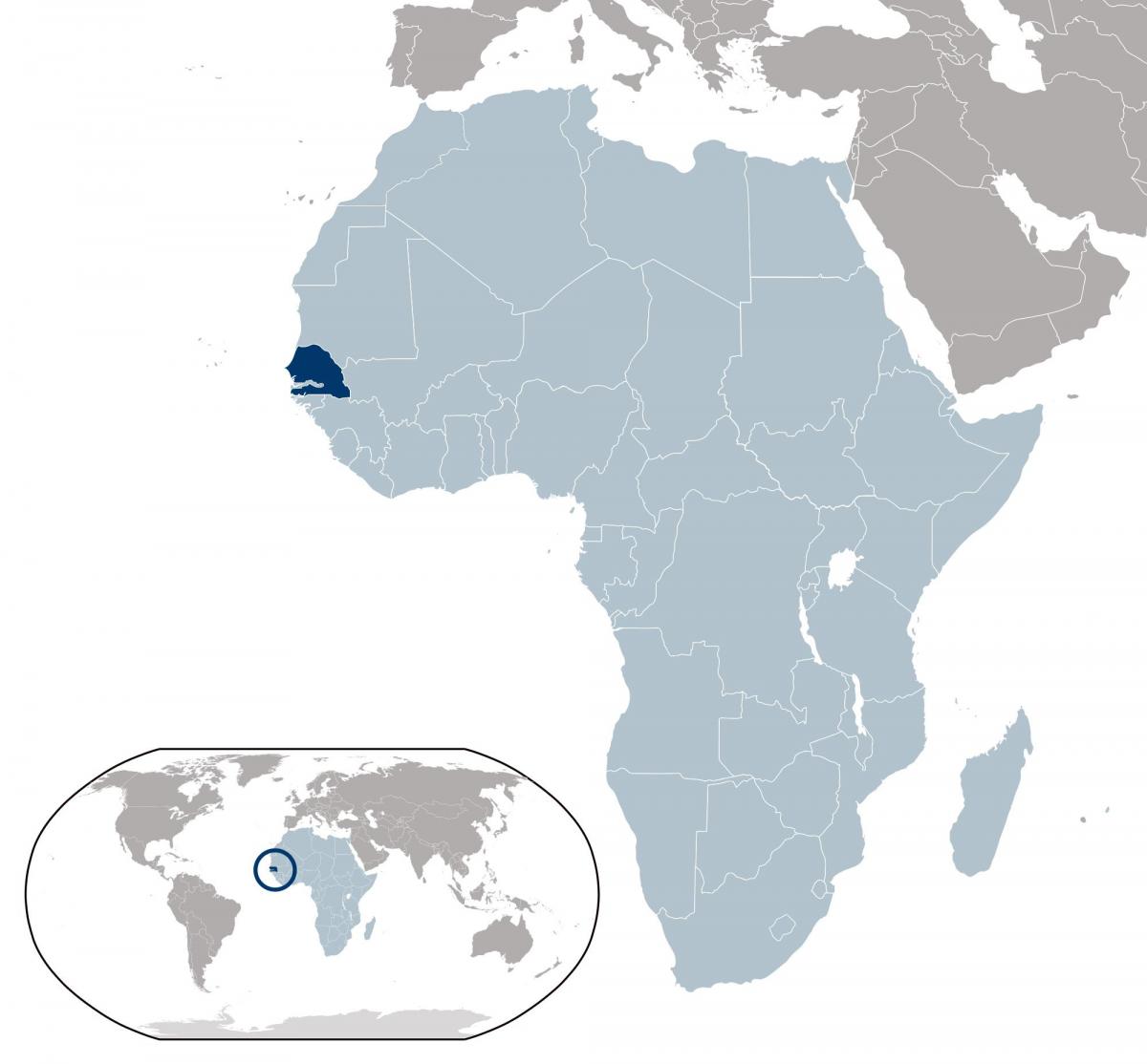 mapa de Senegal ubicació al món