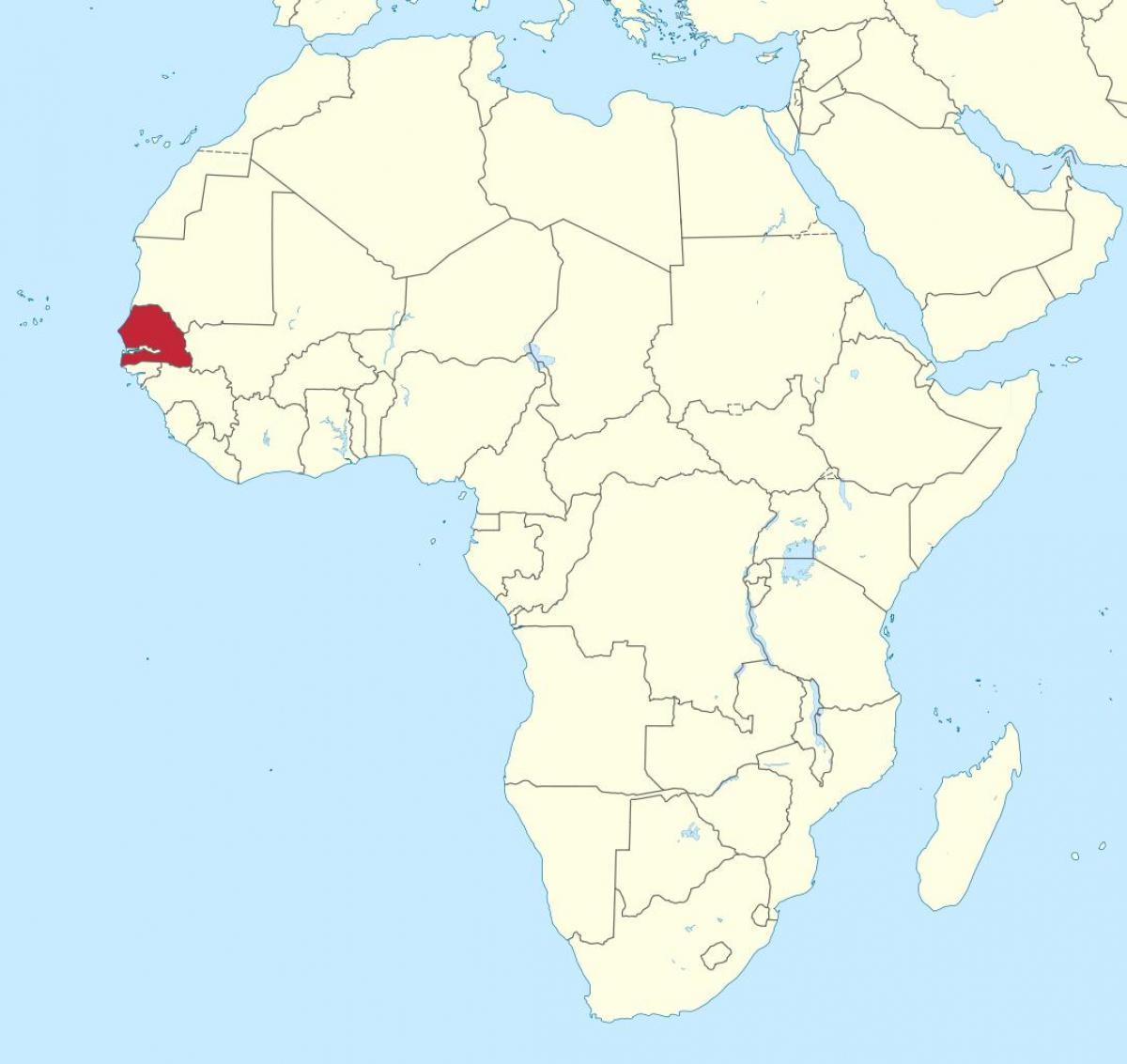 Senegal en el mapa d'àfrica